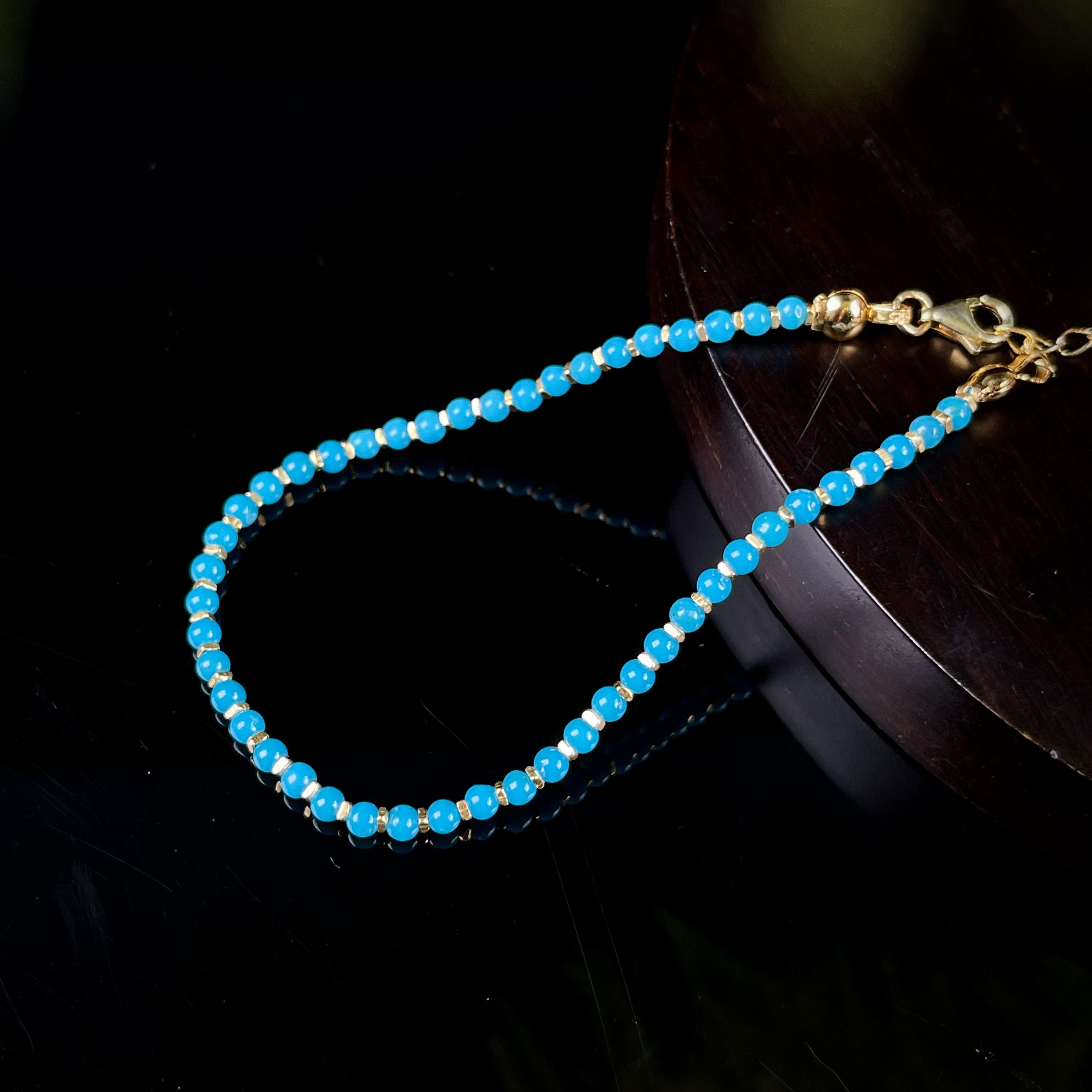 【羊羊专属】S925银绿松美松手链 约2mm  XZ0025BZ