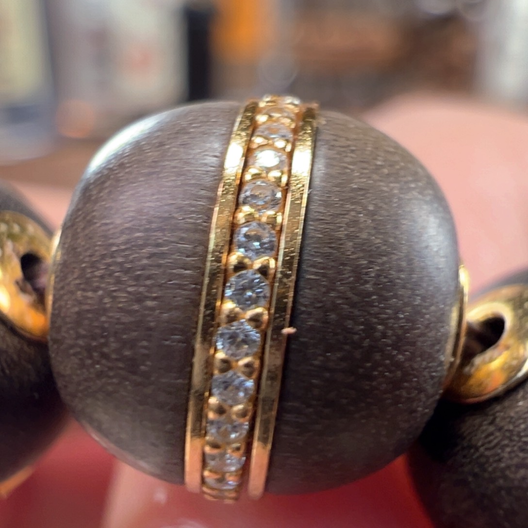 檀香木其他阴沉老山檀汉堡珠925镶嵌超精工