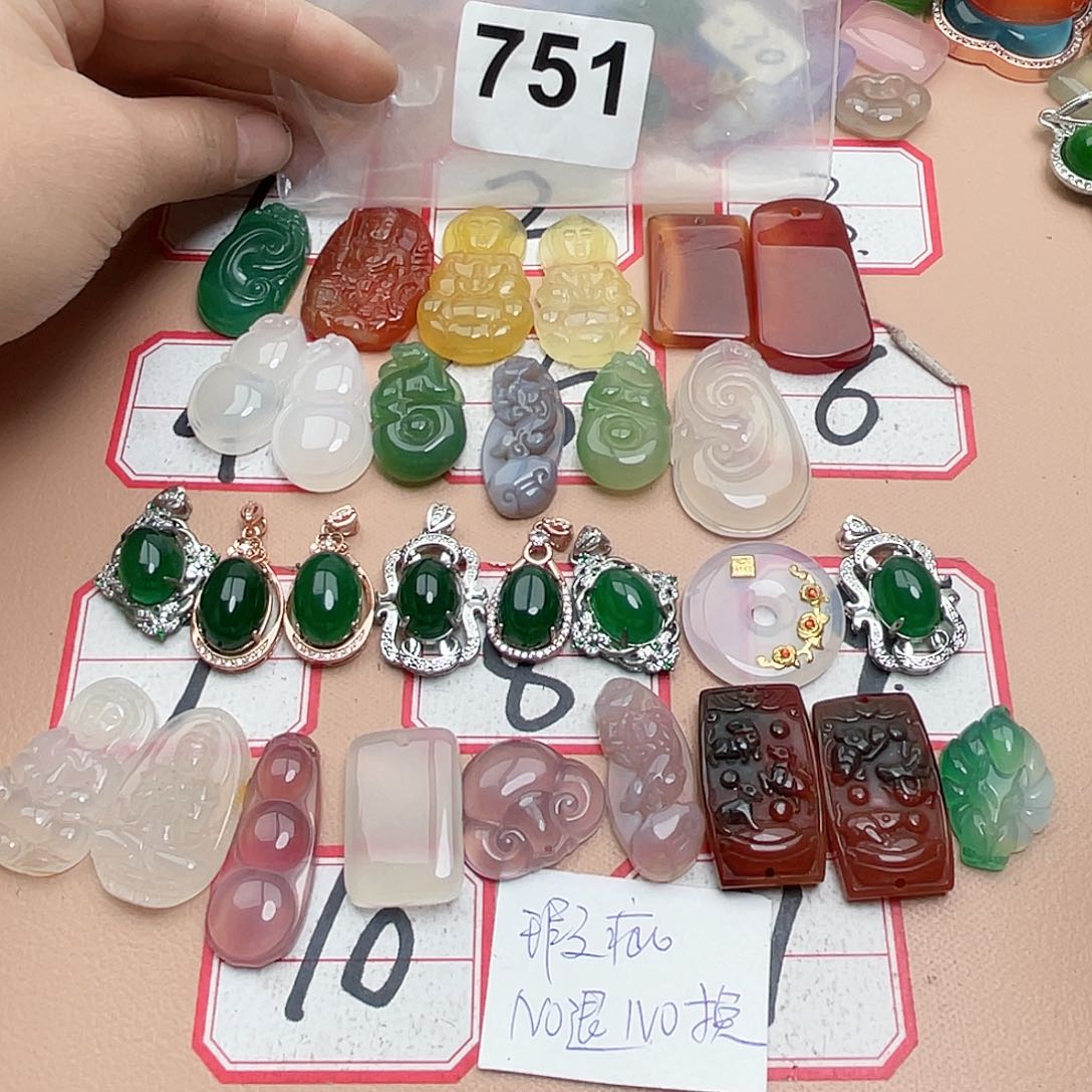 合金颈饰玛瑙/玉髓米*