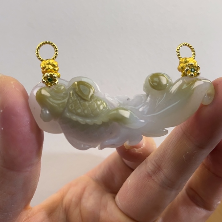 翡翠吊坠(赠链)未镶嵌代编织