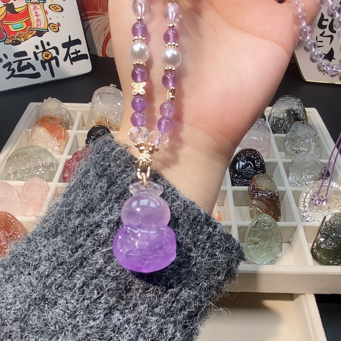未镶嵌水晶颈饰紫水晶