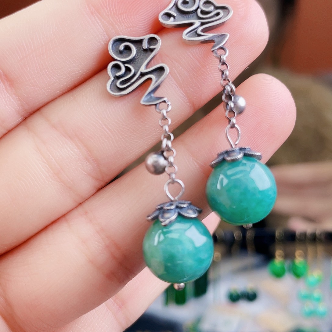 翡翠未镶嵌耳饰饰品