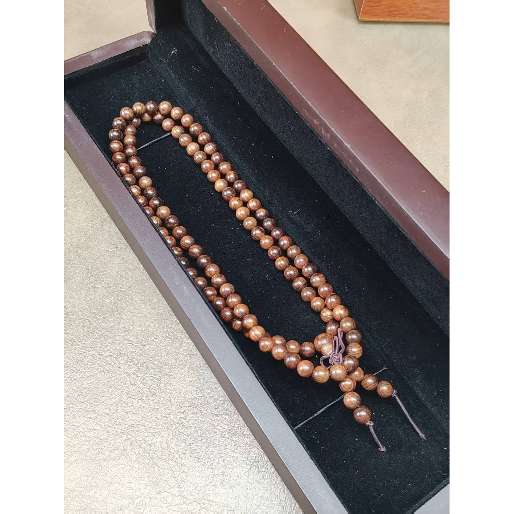 精选黄花梨108颗手串搭配（无礼盒）A152