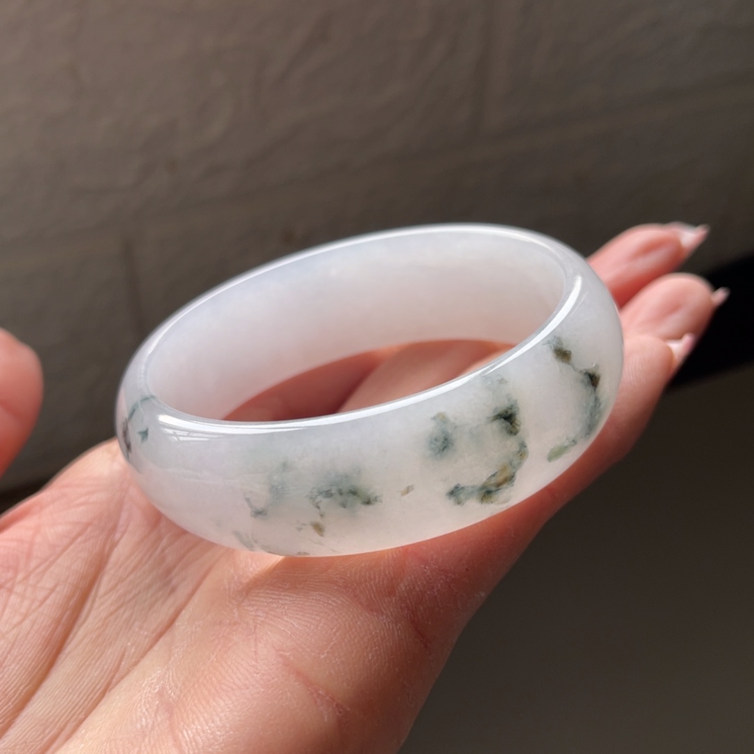 翡翠未镶嵌手镯珠*贝54.1圈贵妃镯三天鉴赏期