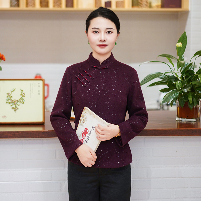 筠雅新中式冬季新款加厚保暖唐装旗袍棉衣棉服显瘦女装上衣26Y004