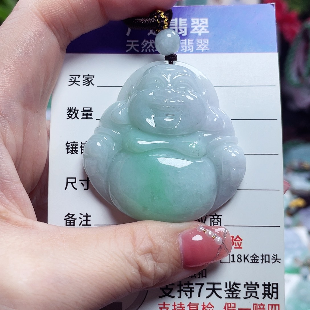 翡翠未镶嵌颈饰佛公12
