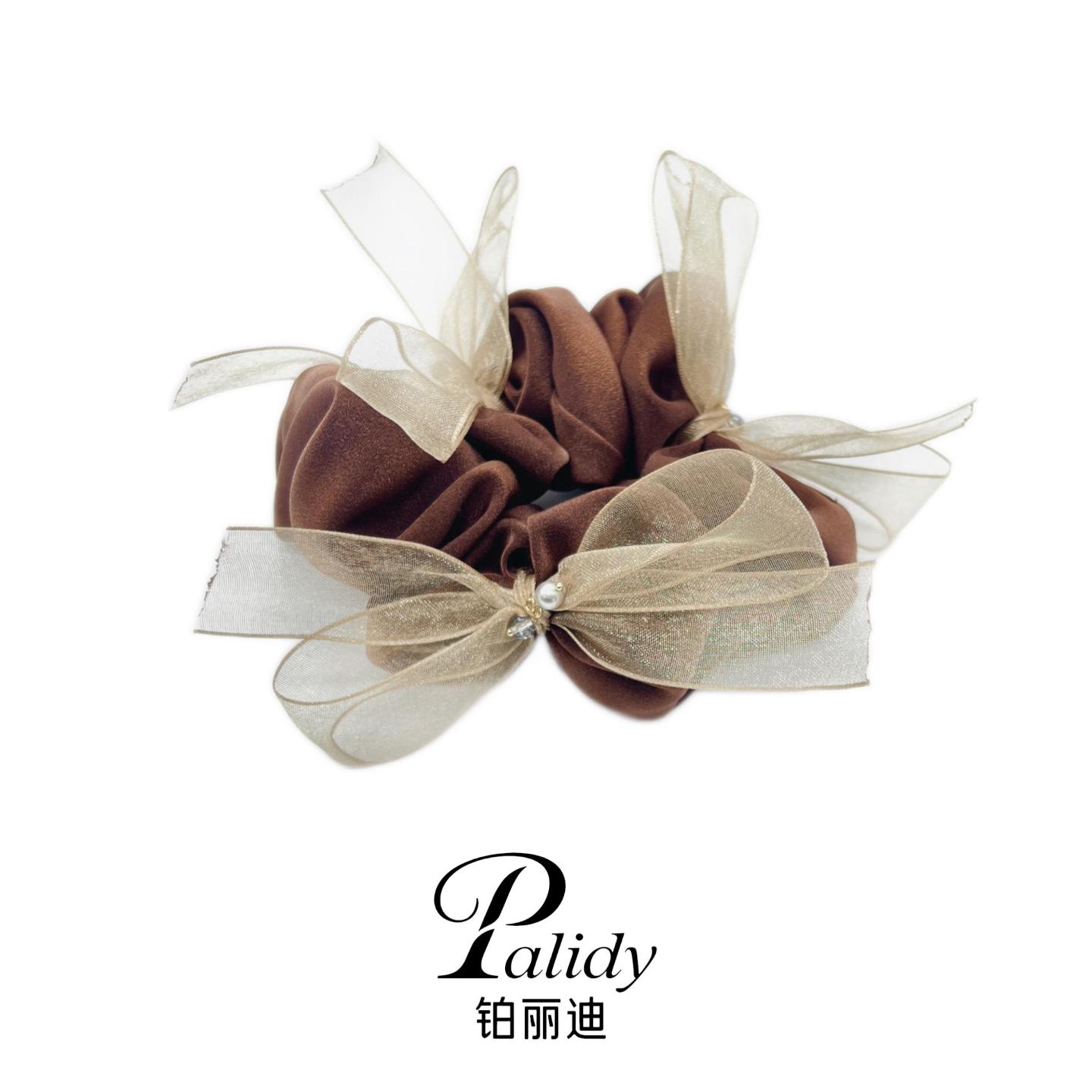 许妍同款蝴蝶结发圈高弹力缎面大肠发圈