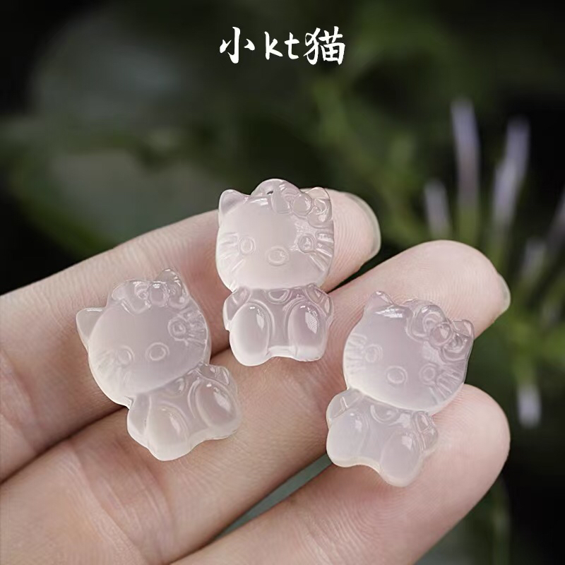天然玛瑙玉髓kt猫吊坠 简约大气 （多样性 拍一发一）