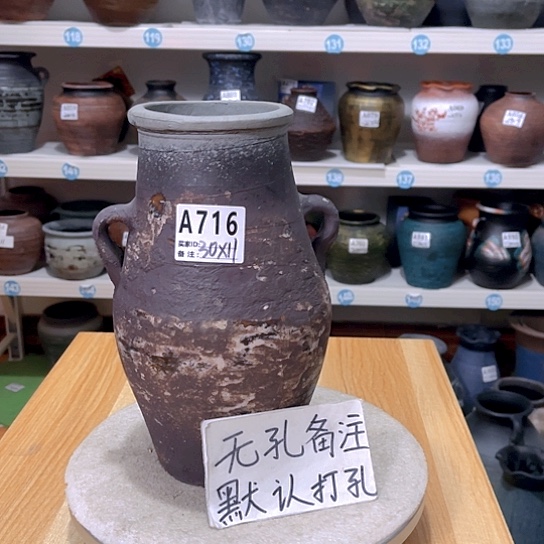 红陶手工制作工艺花盆