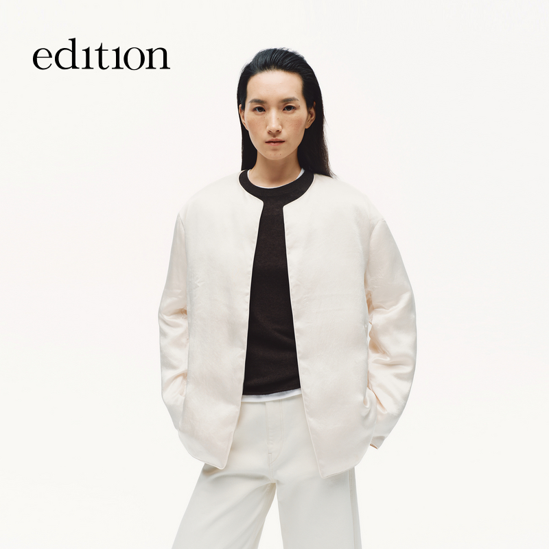 edition2025冬季新款带围巾鹅绒轻暖短款羽绒服小个子#EBE4EINT02