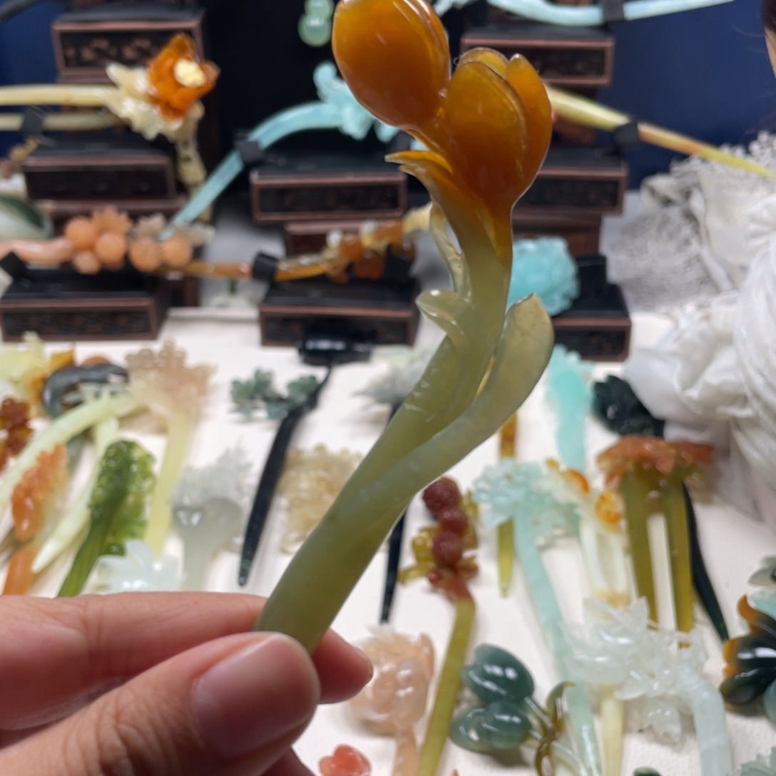 【闪购商品】未镶嵌岫玉发饰唐*妹