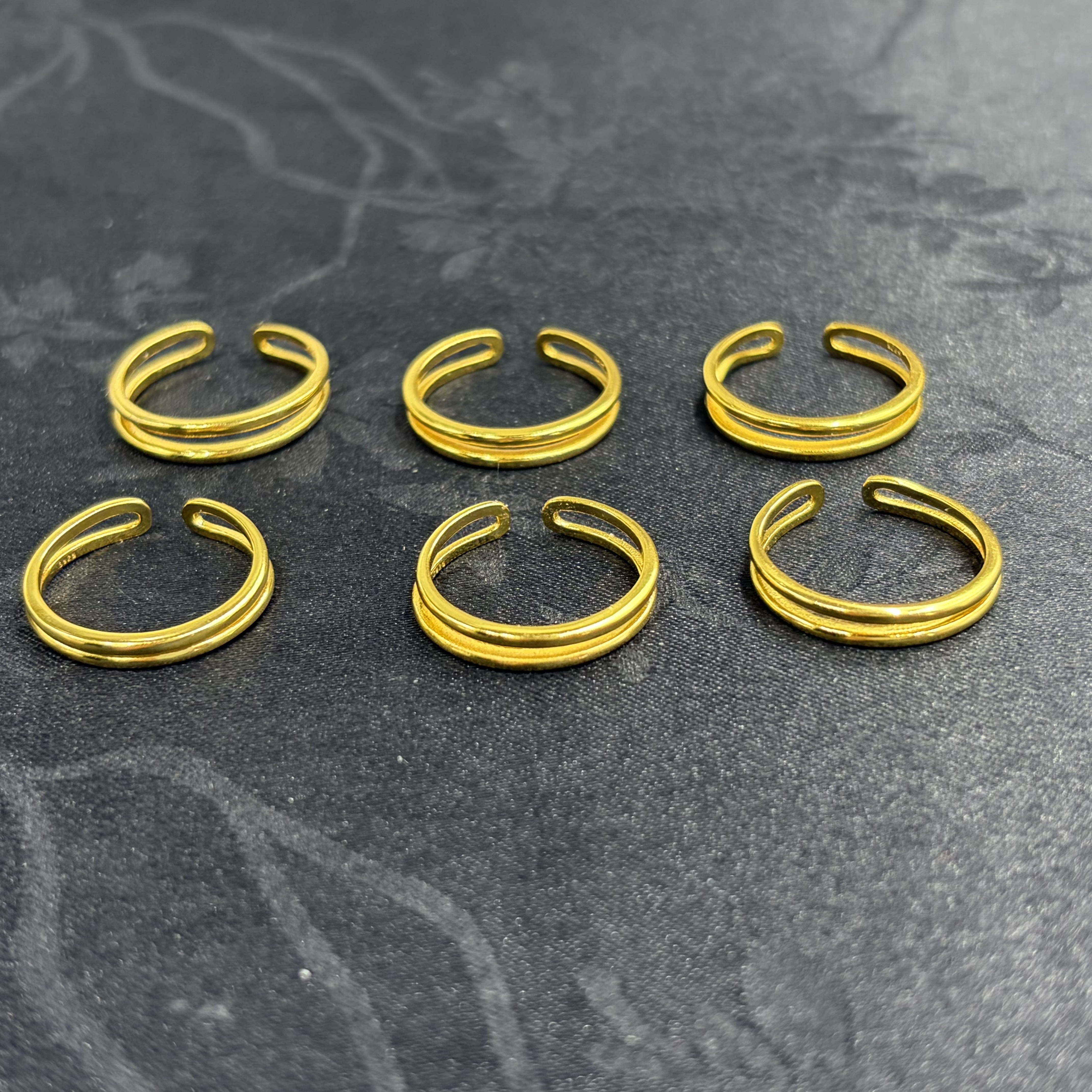 925银戒指 「戴琴珠宝」DQ5817-S925银金色开口戒指（多样性发其一）