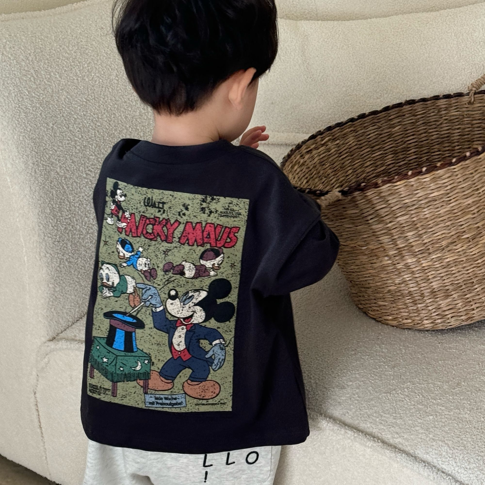 短袖和长袖230克加厚高弹力【米其印花长袖T恤】男童棉新款儿童宽松