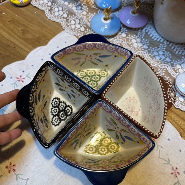 高温陶瓷手绘拼盘四个任意花色