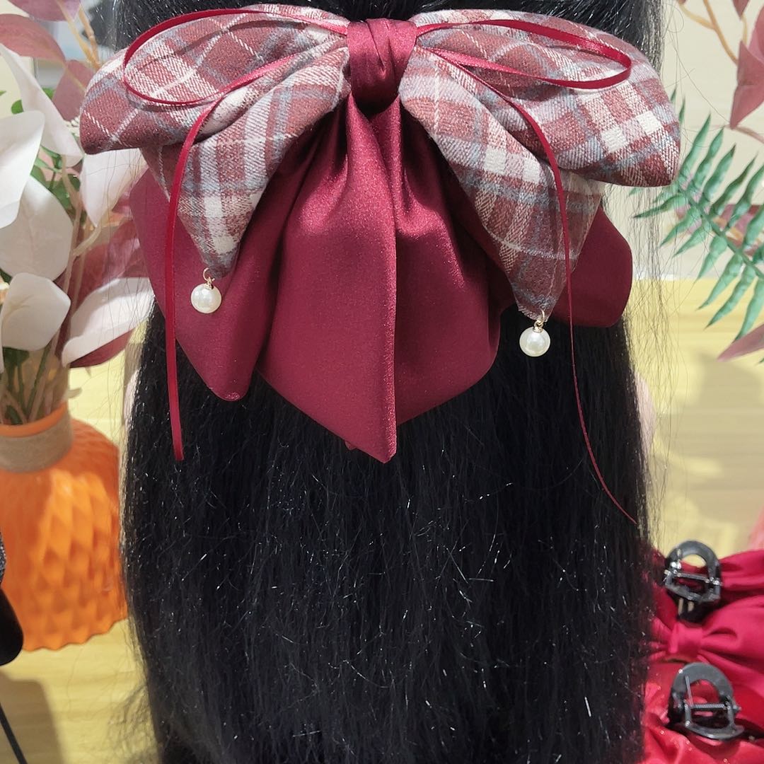 皮质铁合金蝴蝶结发夹