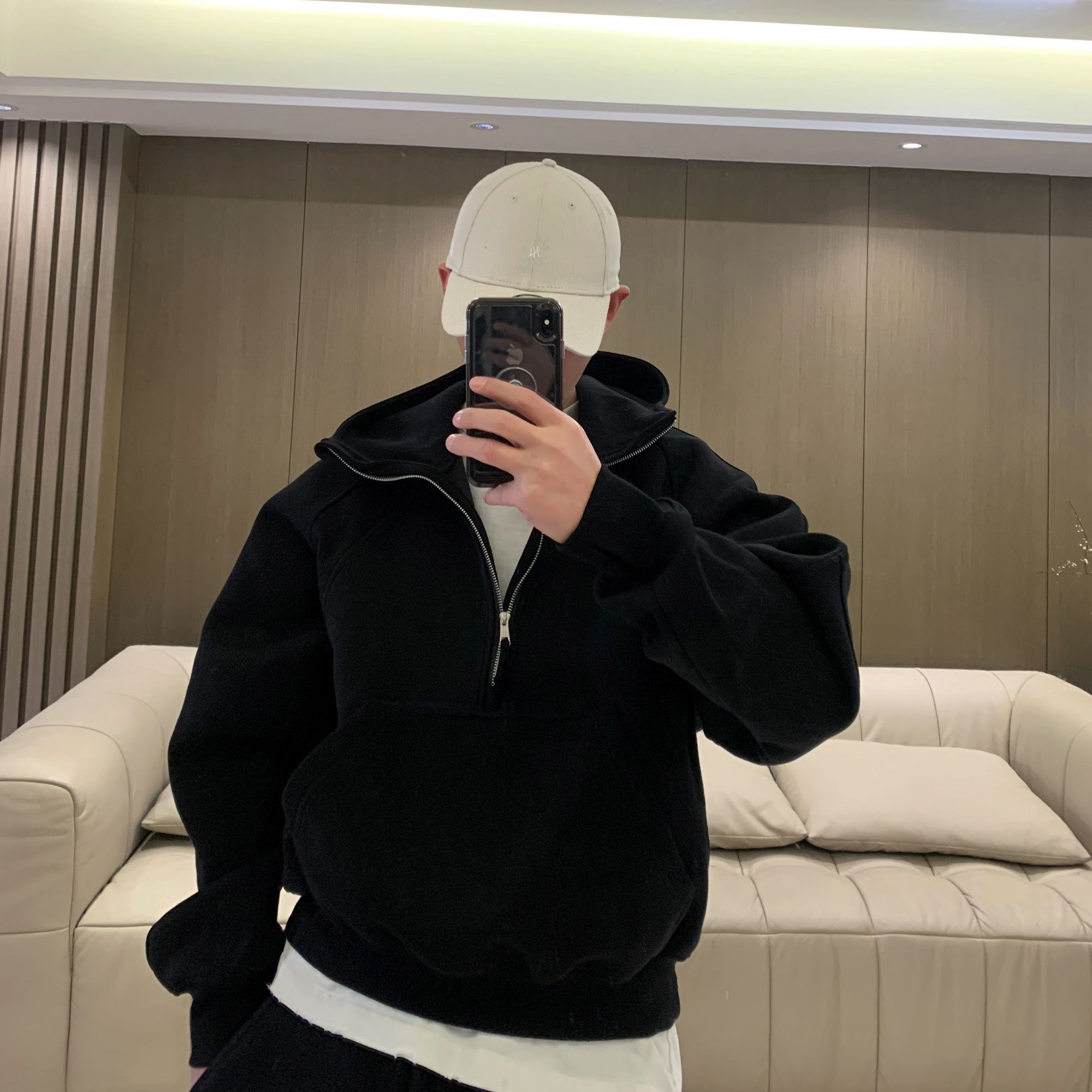 【JYEPRINCE李素景】秋季新款半拉链宽松外套连帽立体剪裁男士卫衣