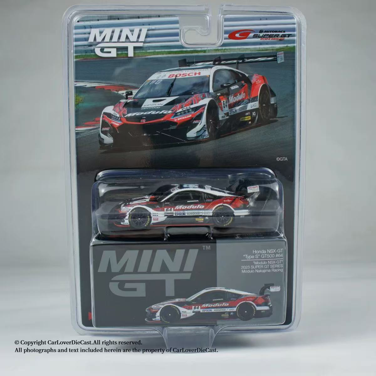 MINIGT 992本田Honda NSX GT500 64号 挂卡 合金汽车模型 