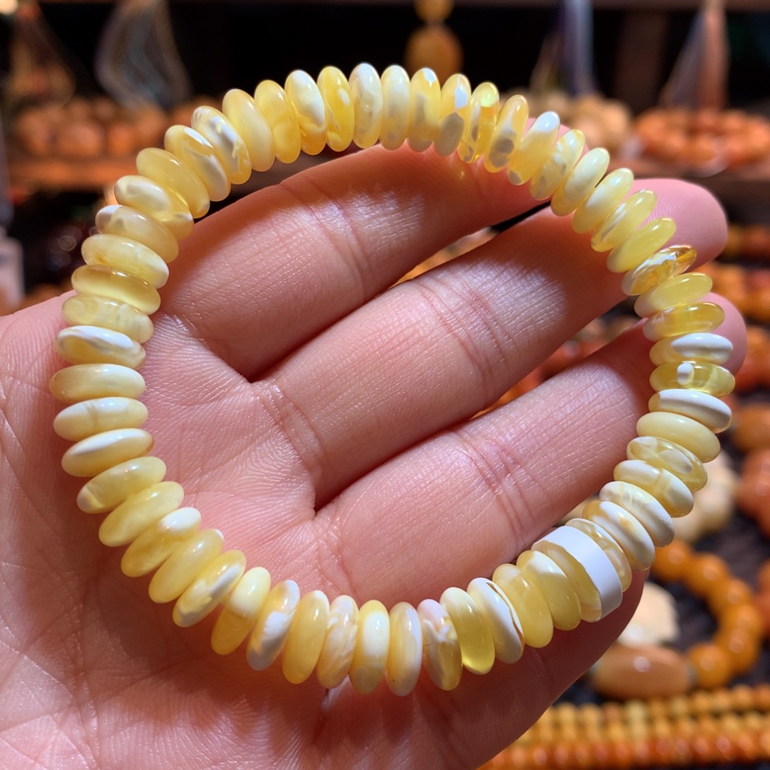 蜜蜡未镶嵌手链蜜蜡手串