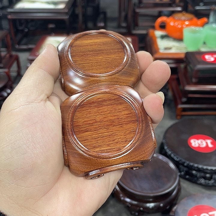 香榧木红木底座工艺品2个