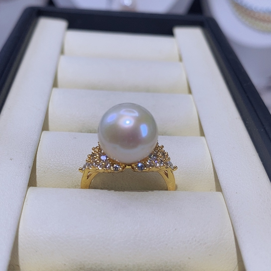 淡水珍珠戒指合金
