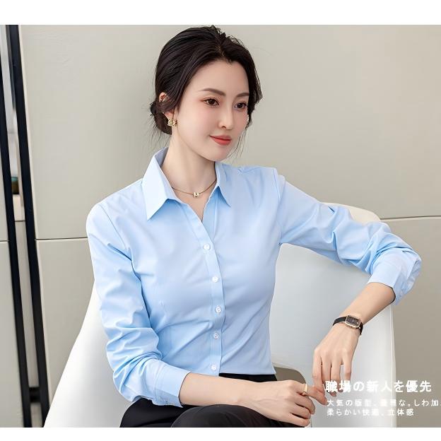 【清仓捡漏】女士长袖/短袖衬衣气质修身蓝色衬衫秋季打底衫