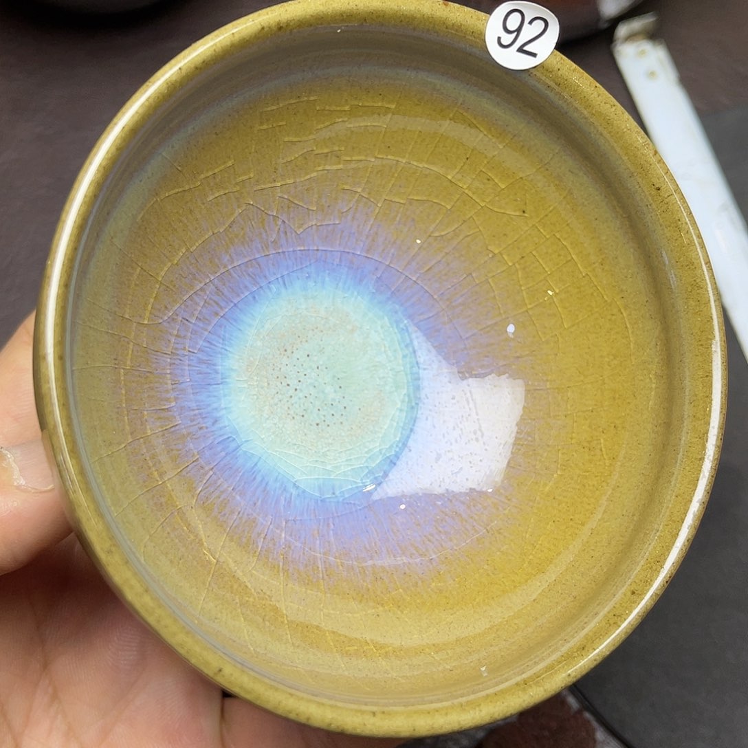 茶盏龙窑柴烧阳春白雪香炉型9.5口径