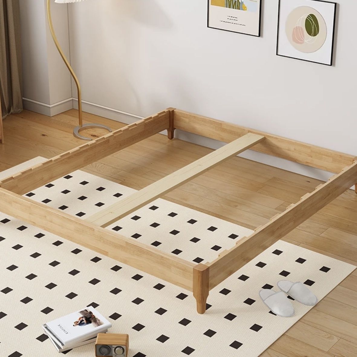 【定制尺寸】全实木榫卯结构榻榻米小户型无床头家用双人民宿矮床