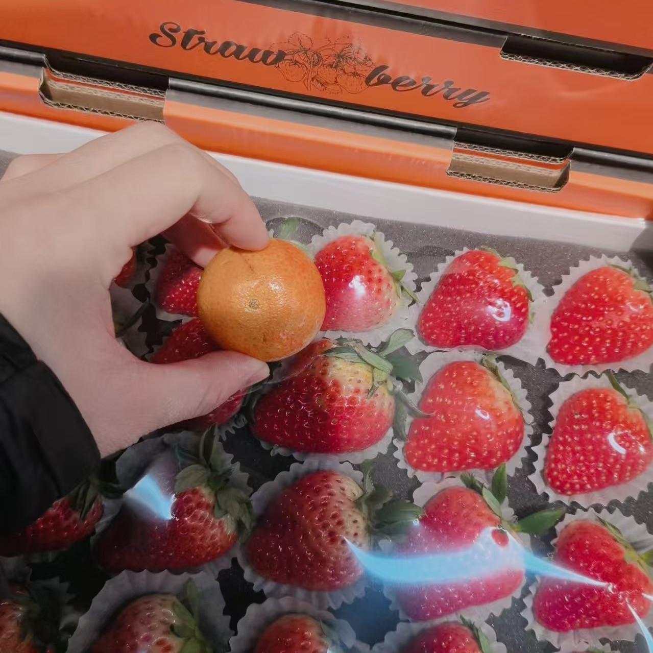 【丹东草莓】经典丹东九九草莓精品大果每盒约750克