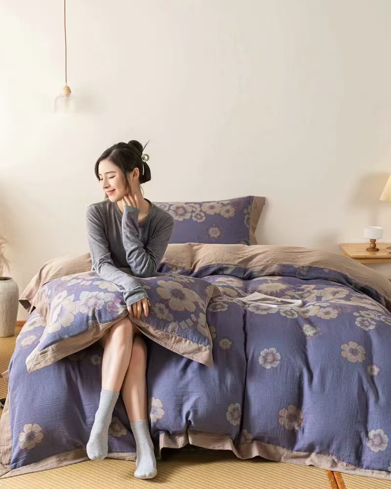 JFAN（紫恋系列）200cm*230cm高端双层纱柔软亲肤透气可机洗春秋被