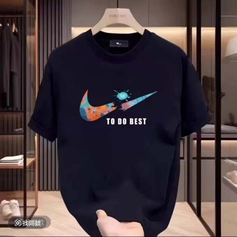 1005【一折清仓】夏季短袖男女休闲透气圆领潮流印花时尚