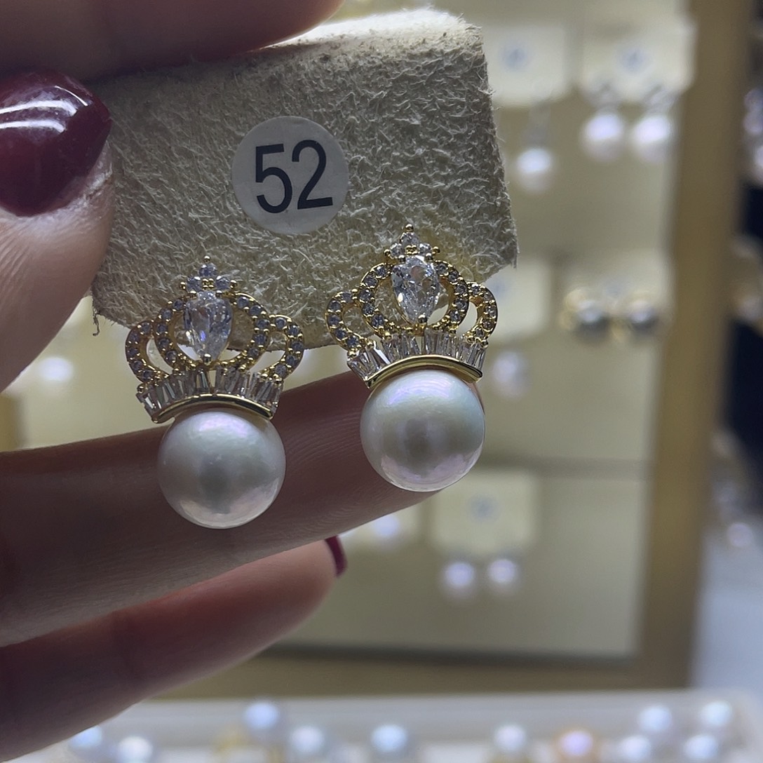 淡水珍珠耳饰银S925镶嵌