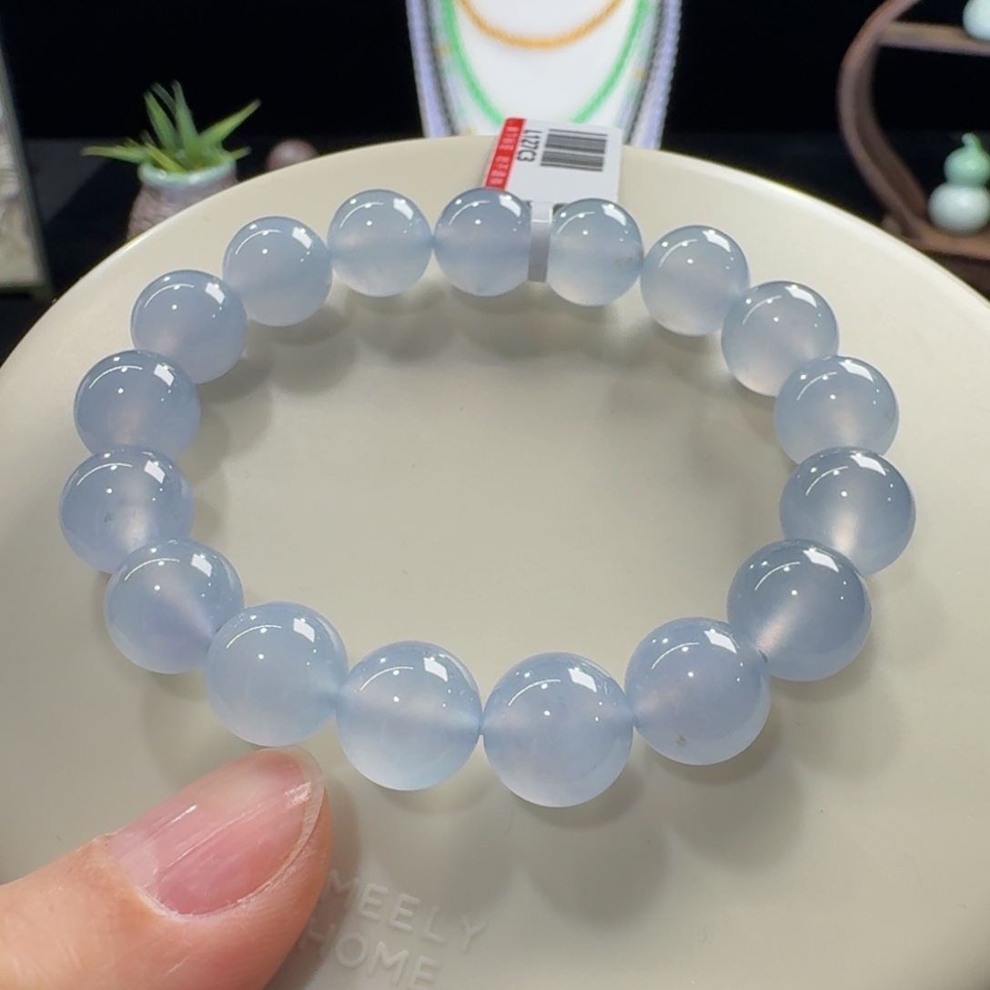 未镶嵌手链翡翠咚*?高冰果冻蓝紫单圈11mm