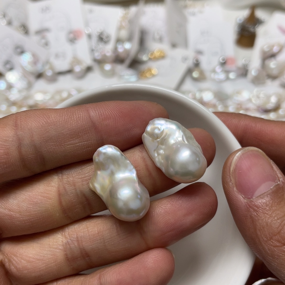 淡水珍珠耳饰银S925镶嵌