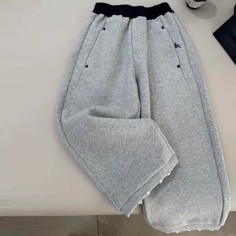 1638休闲一体绒卫裤男女童冬季