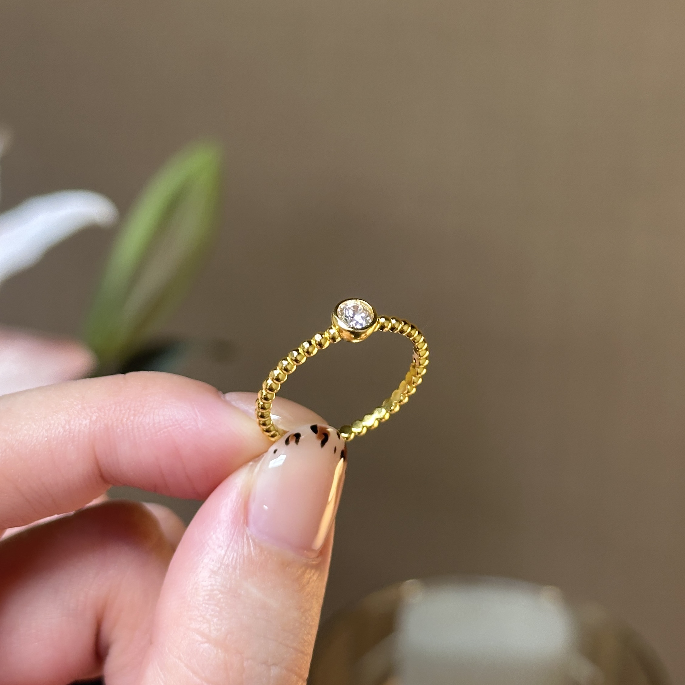 爱一IBELOVE 足金999 泡泡珠珠戒指  6D工艺 