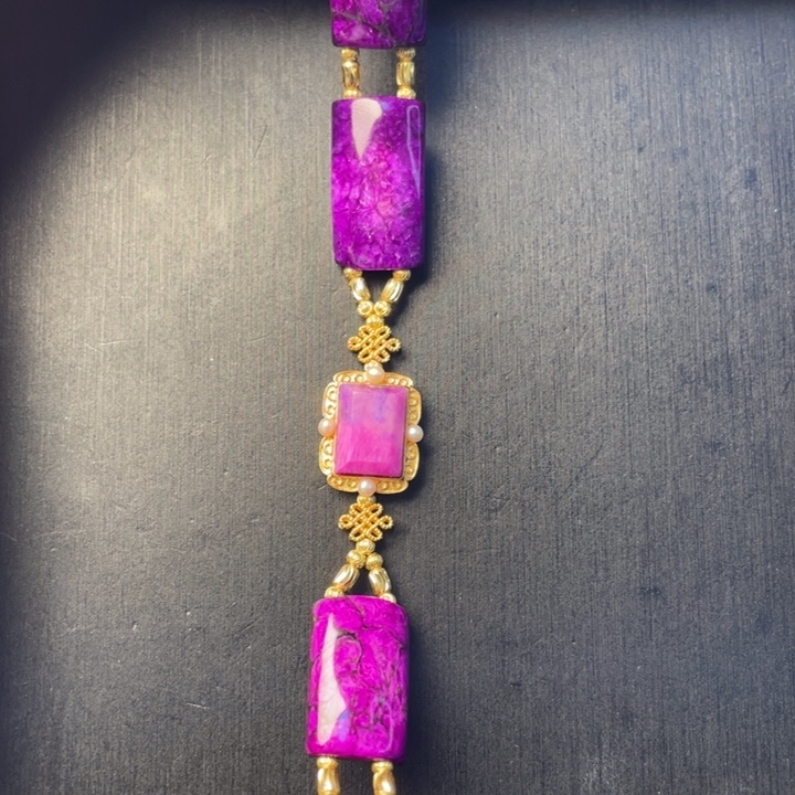 苏纪石（舒俱来）18K金镶嵌手链