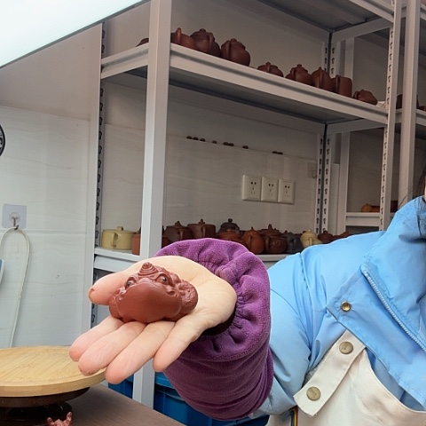 朱泥金蟾茶宠茶宠