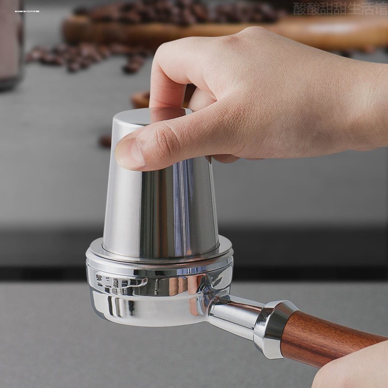 咖啡机接不锈钢杯粉倒扣日式小众轻奢餐厅创意器具古朴通用多用途