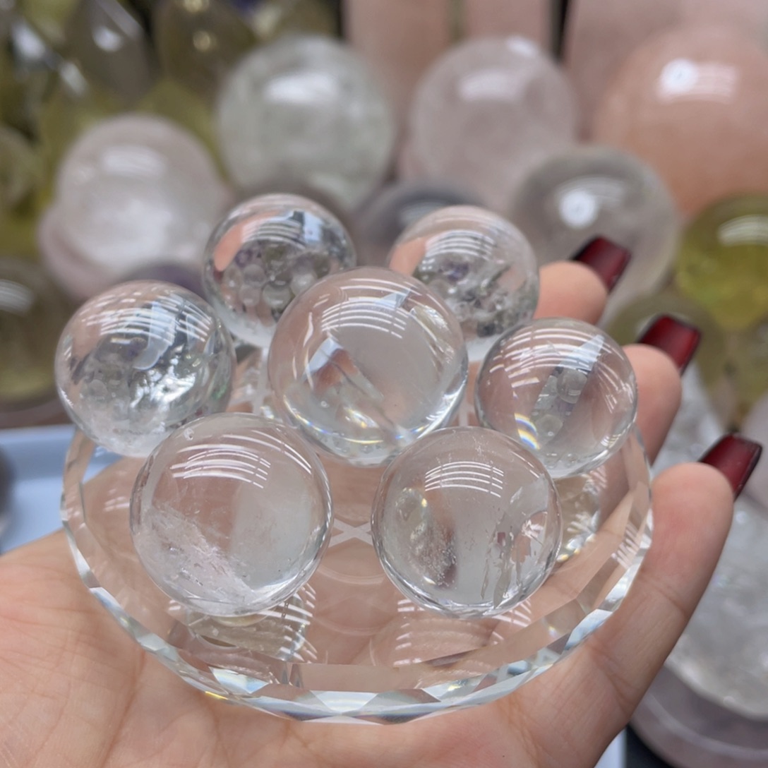 水晶珠宝半成品未镶嵌32七星盘白水爆彩