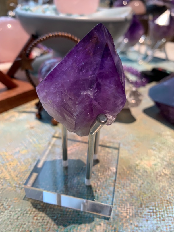 天然紫水晶原石 搭配底座 