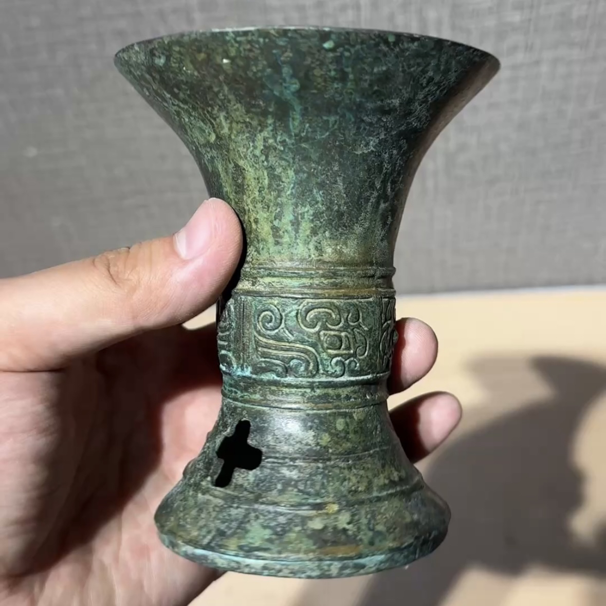 仿古天觚花觚河北博物馆藏手工高11 父庚觯 汉婚影视道具