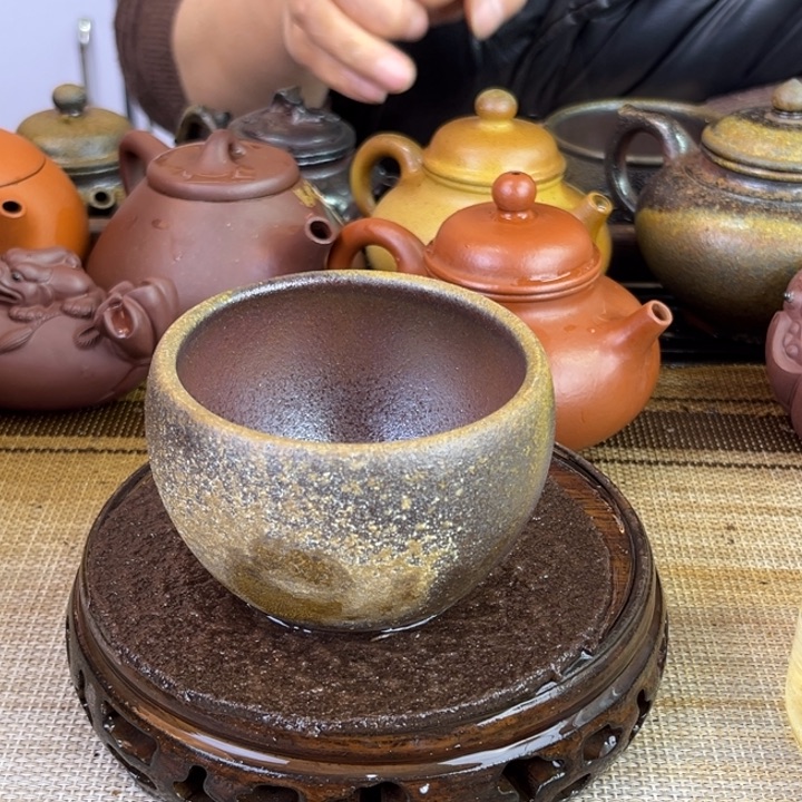 茶壶紫砂底槽清柴烧150cc