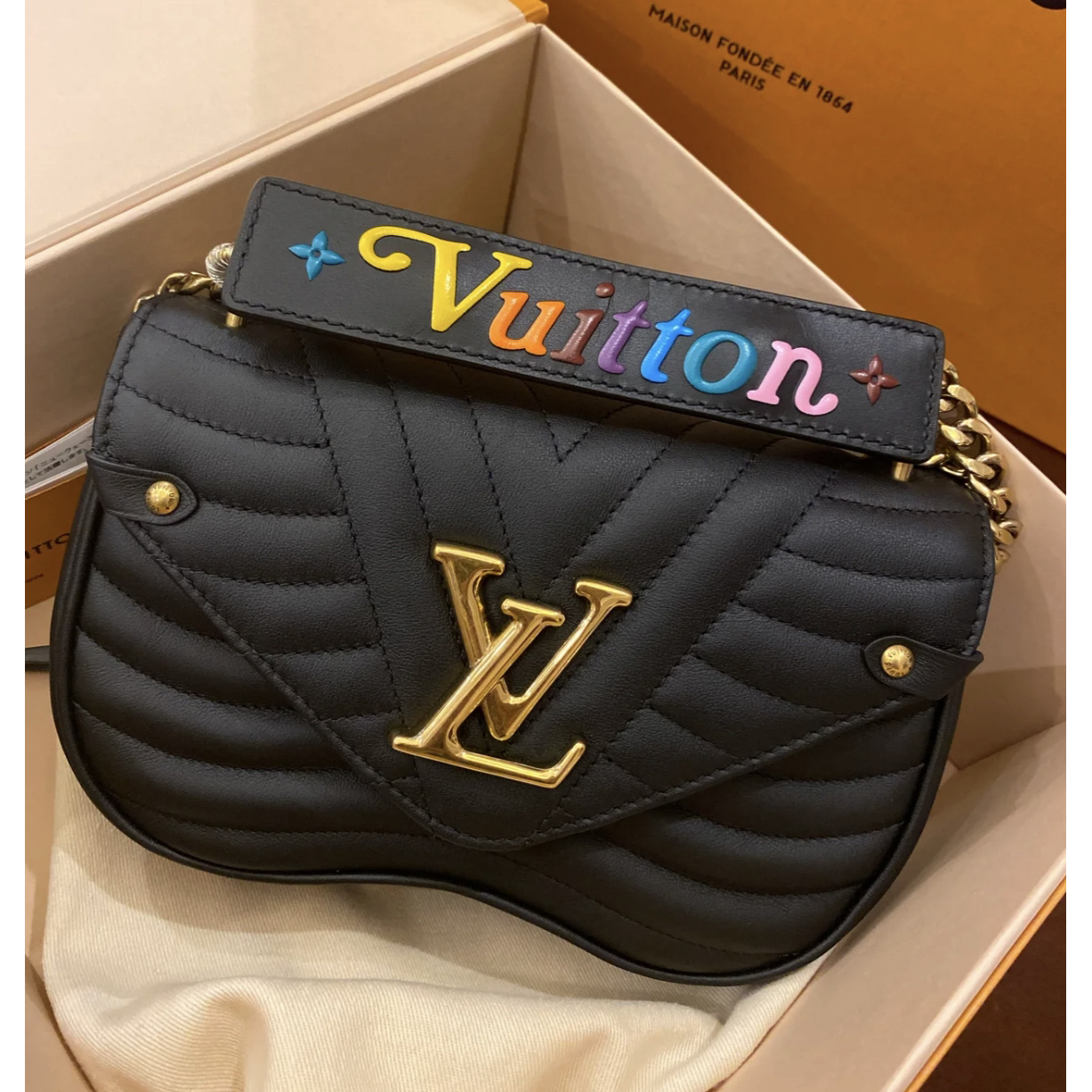 95新 LouisVuitton/路易威登 路易威登黑色屁桃小号C1663