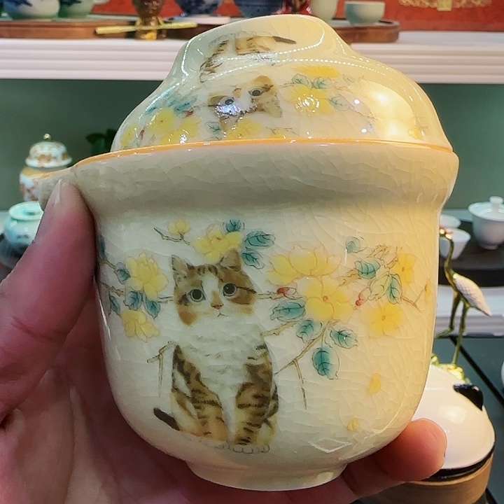 青花瓷器茶具套装旅行茶叶罐玻璃品