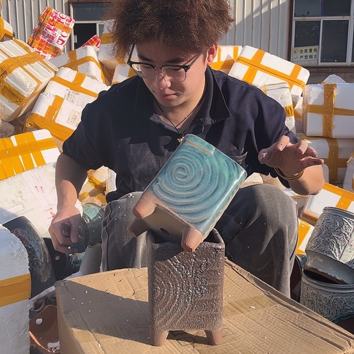 紫砂花盆宜兴紫砂粗陶花盆12/17