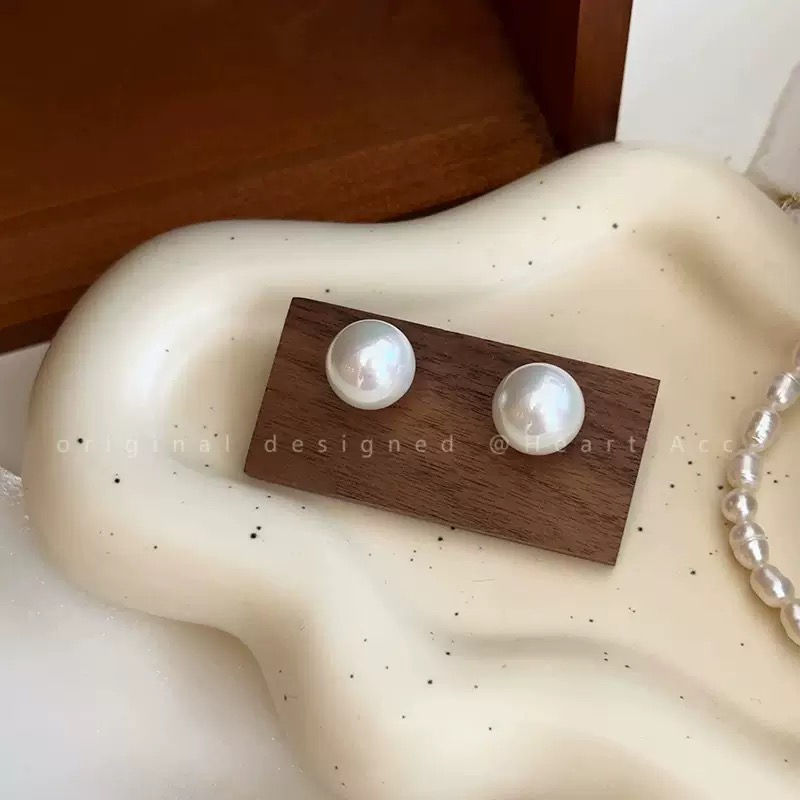 合金仿珍珠耳饰 ［法式公主］设计耳钉小巧温柔小众白色经典简约