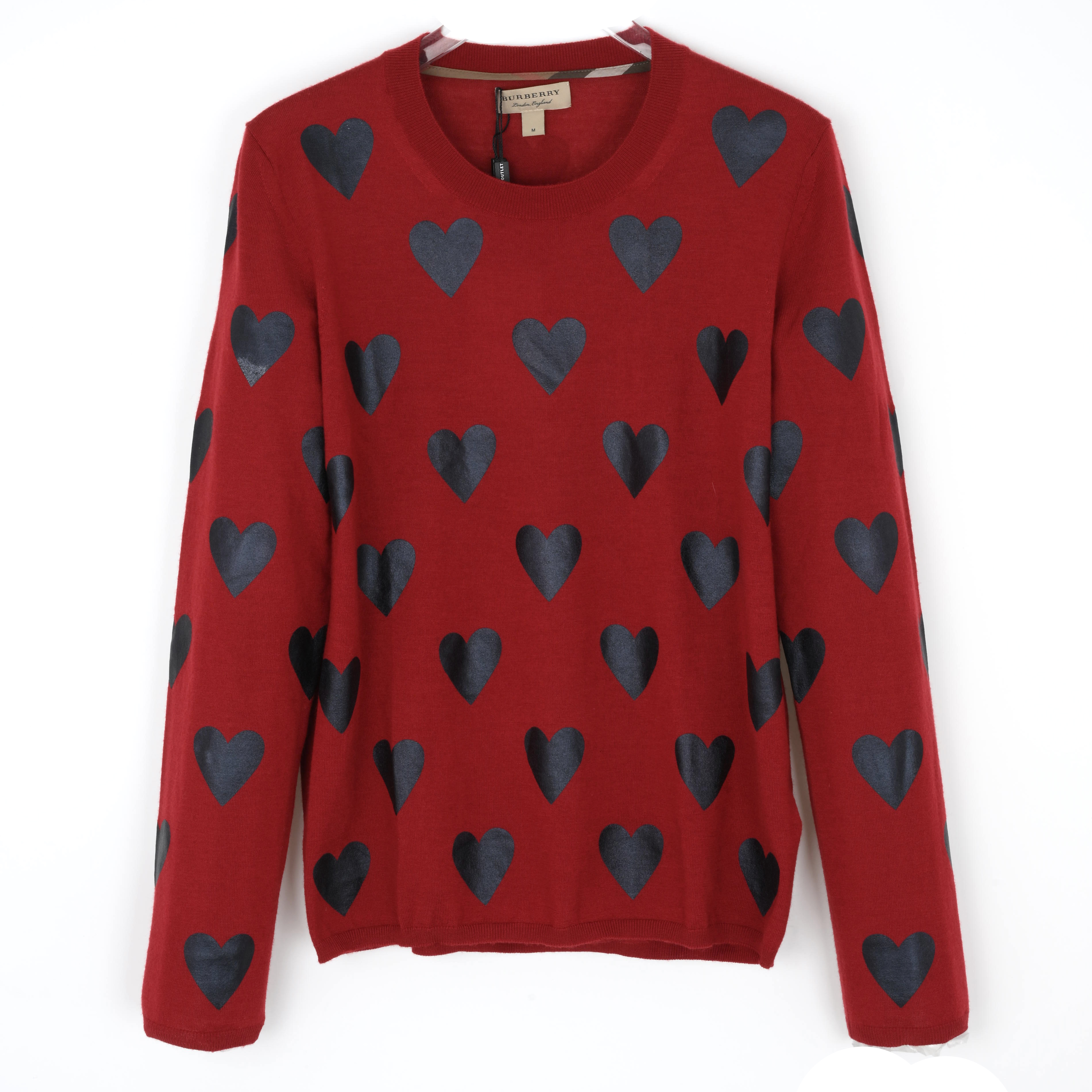 BURBERRY/博柏利女士桃心印花套头羊毛针织衫4031136