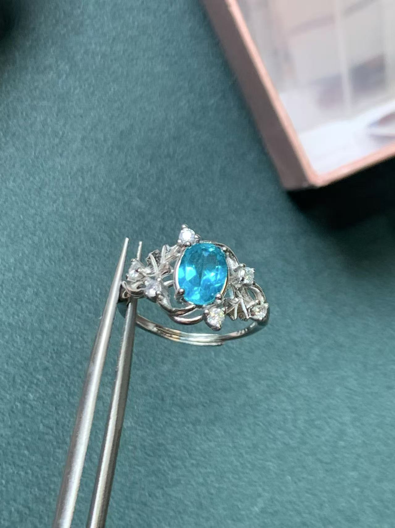 S925银拖镶嵌托怕石戒指