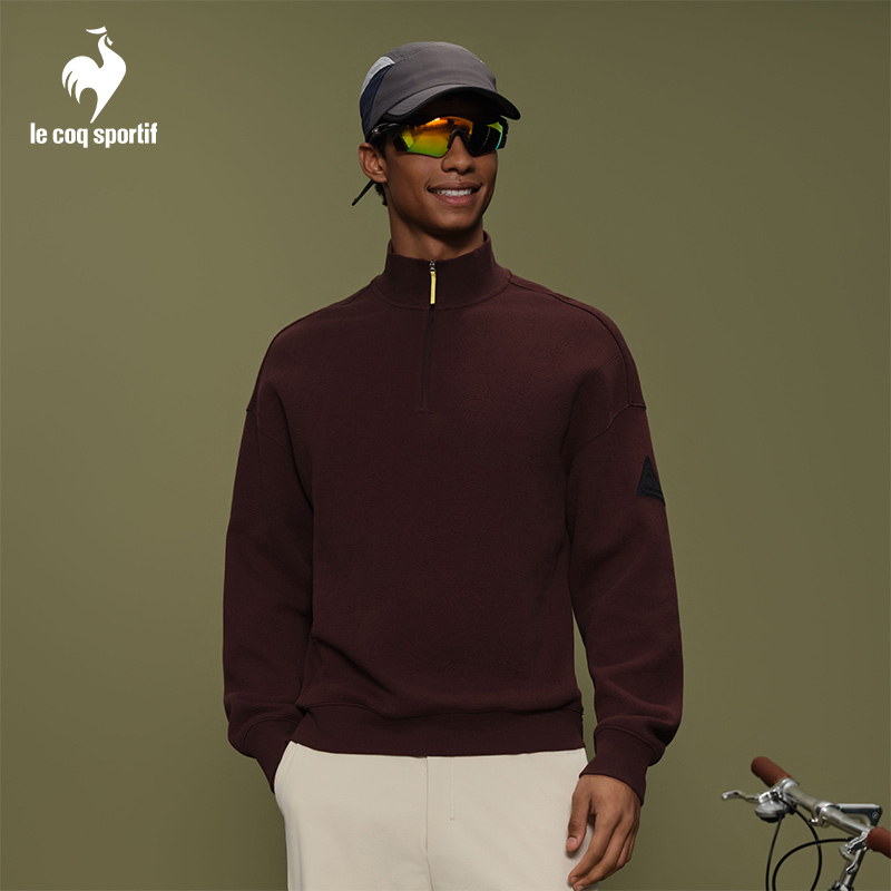 【骑行】乐卡克法国公鸡25年秋冬男女同款运动立领卫衣L254UCNCST01