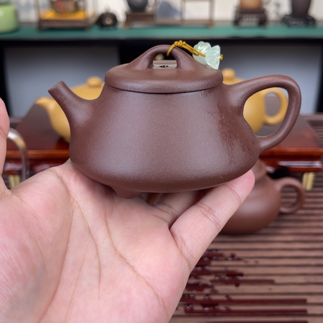 紫砂茶壶150毫升半手工紫泥子冶石瓢